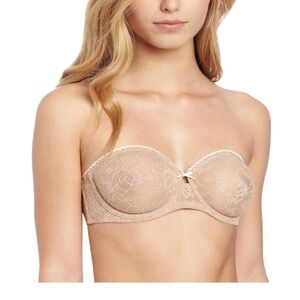 B.tempt'd Woman's Full Bloom Strapless Bra w/ Removable Straps Natural 30DDD